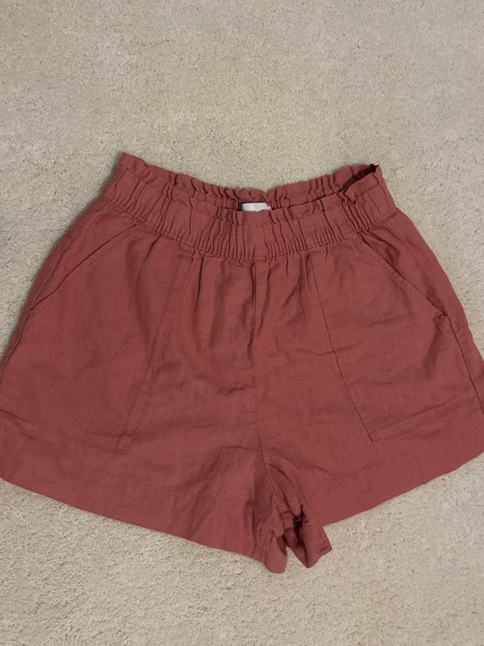 Abercrombie & Fitch High-Rise Burnt Orange Shorts